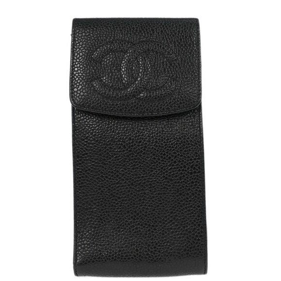 Chanel Black Calfskin Timeless Sunglasses Case Small Good - Picture 1 of 8